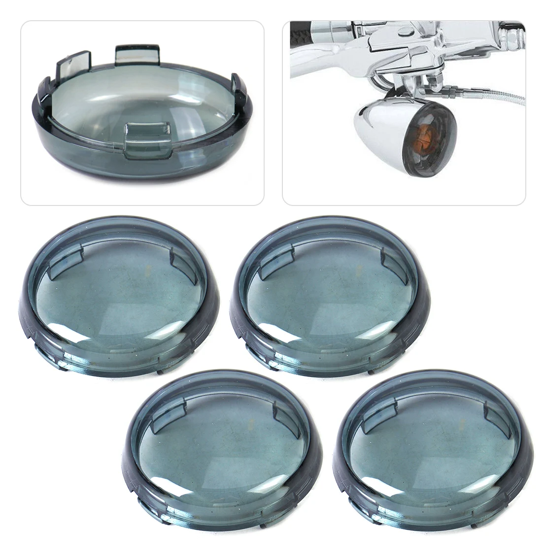 DWCX 4pcs Turn Signal Light Indicator Lens Cover for Harley Dyna Softail Sportster 1200 883