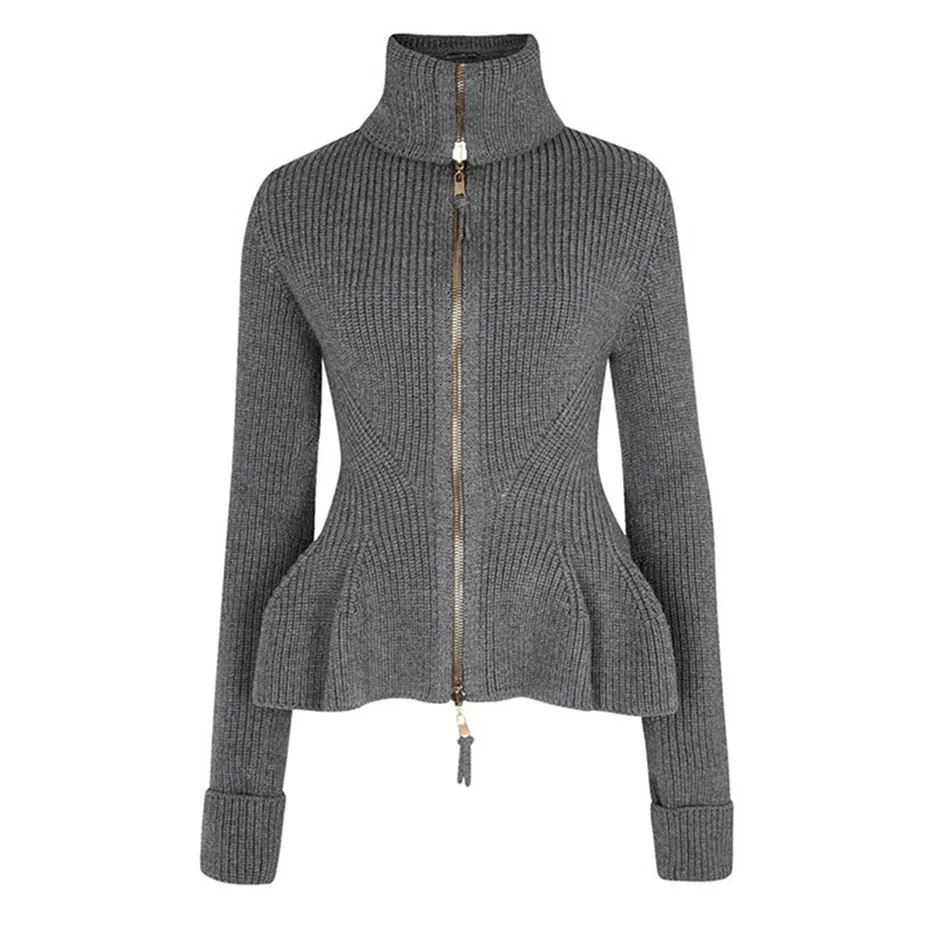 Buy Women long sleeve cardigan autumn turtleneck