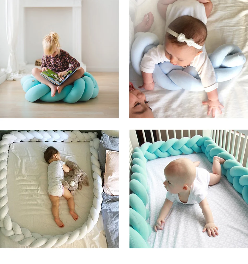 1,5 м/2 м Детская кровать бампер ручной работы нодический узел детская кровать кроватки по бокам новорожденный завязанный мягкая тесьма узел защита для кроватки декор комнаты