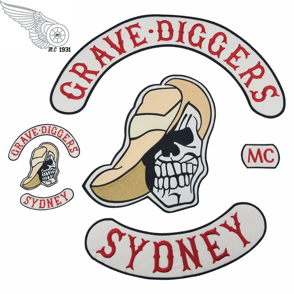 GRAVE DIGGERS MC Club Biker Vest Embroidered Patches