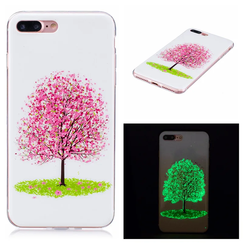 

For iPhone 7Plus 7 Plus Silicone Case Animal Flower Anime Luminous Silicon TPU Skin Soft Back Cover Phone Case for Iphone 7 Plus
