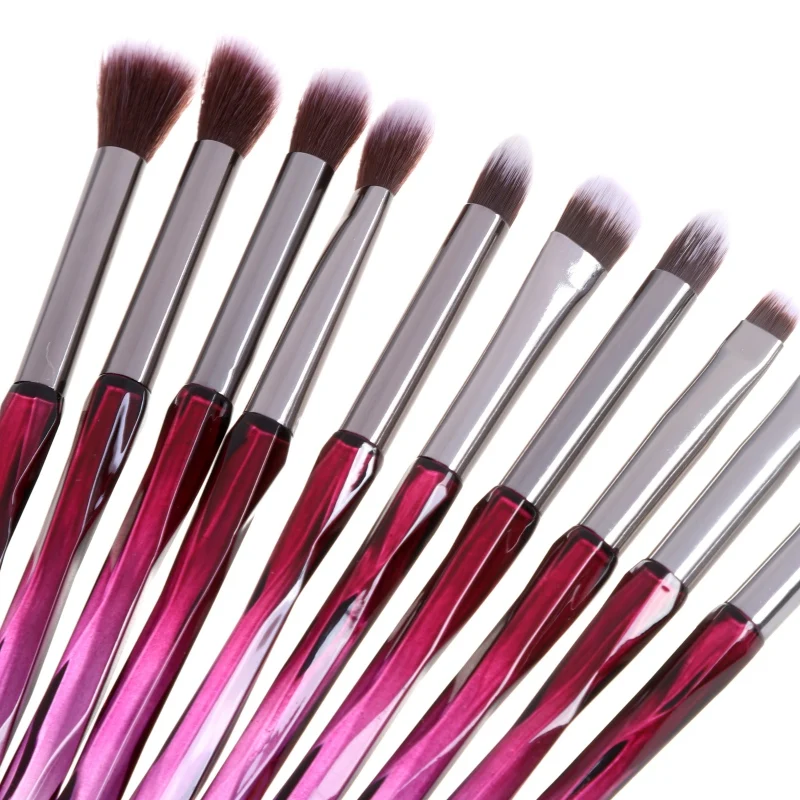 

10pcs Color Crystal Eye Makeup Brush Set Eye Shadow Brush Eyebrow Brush Smudge Brush Kit