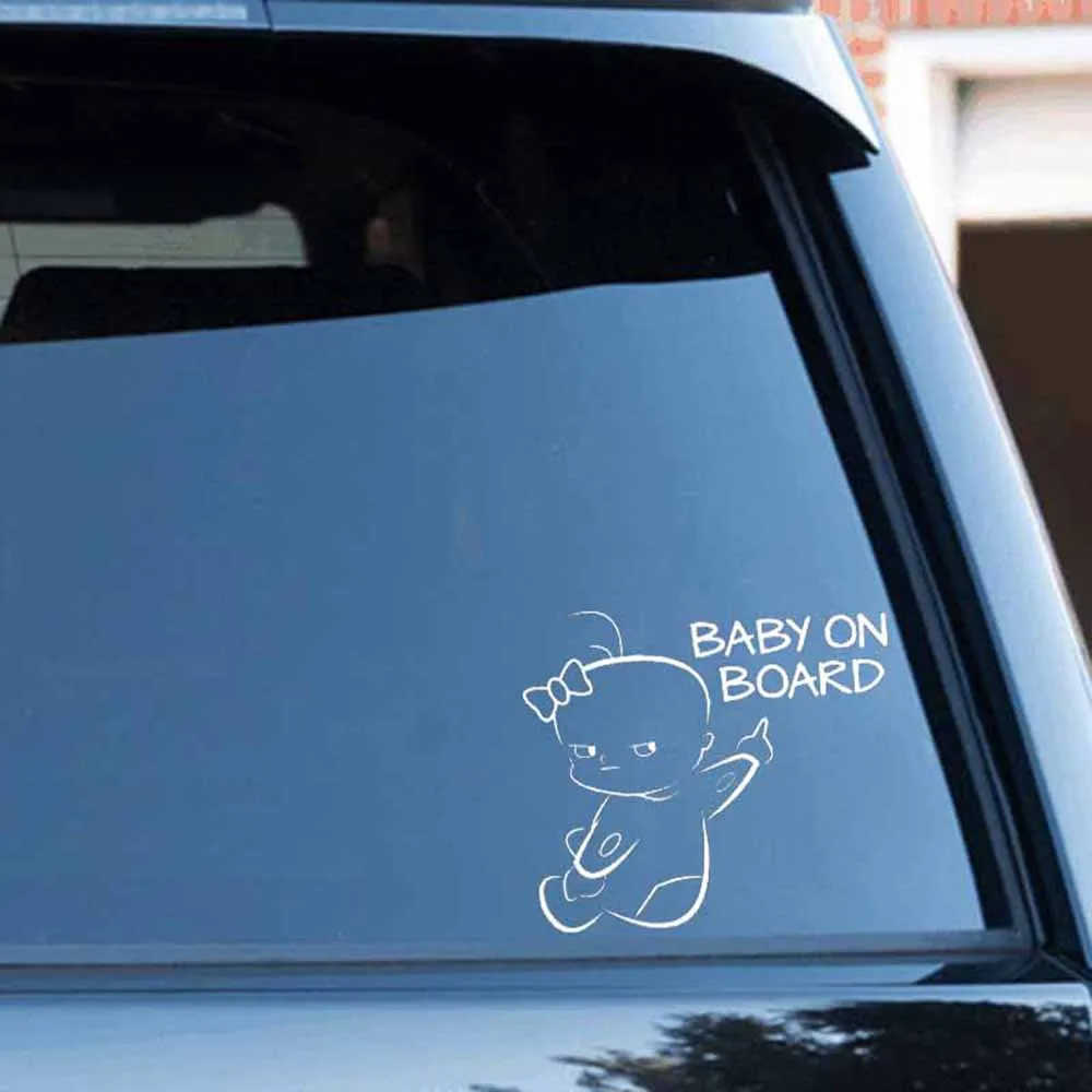 1pc Black/White Baby on Board Funny Creative Vinyl Car Sticker Decal