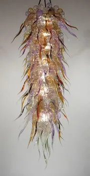 

Long Size Handmade Blown Glass Style Art Glass Chandelier for Hotel Decor