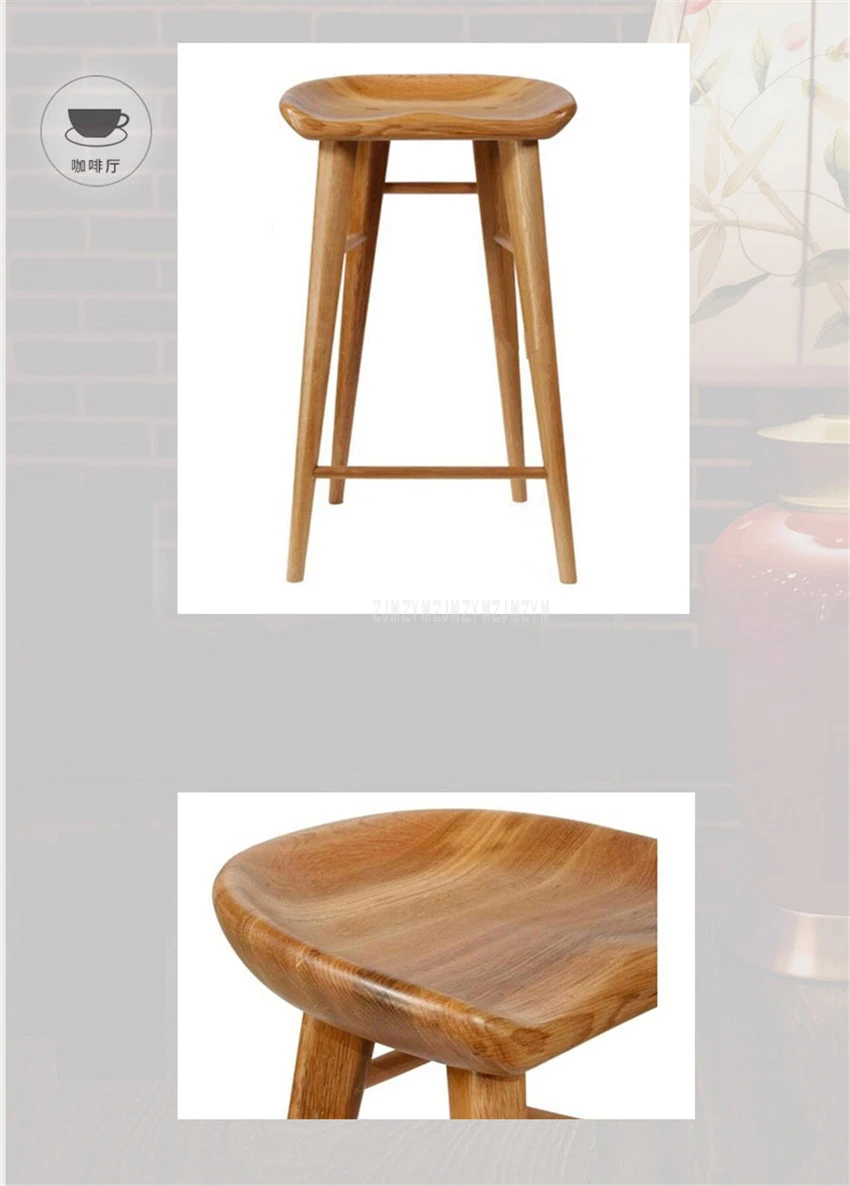 Скандинавском Стиле современная барная стойка стул полный твердой древесины Высокая подножка натуральный сосновый кофе магазин
