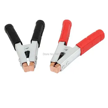 

500A 2pcs Anti Slip Red Handle Welding Earth Clamp Crocodile Clip Black Red 500A