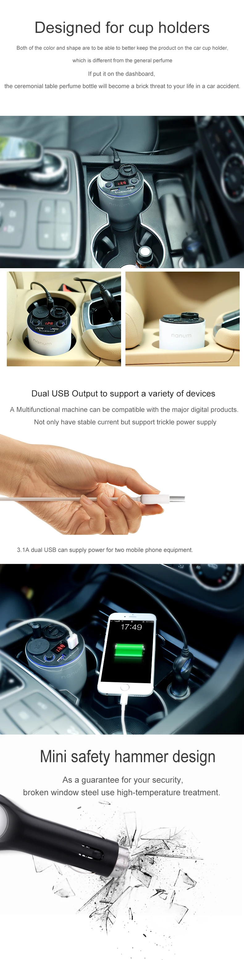Car Aroma Cup Car Humidifier Car Charger Aroma Diffuser Car Energy Cup Car Air Purifier  (5)