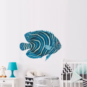 

Ocean Blue Tropical Fish Wall Sticker For Kids Nursery Room Decor Removable Self Adhesive Decals Wallpaper Modern Art Home Mural