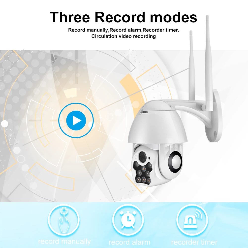  White Light and Infrared WIFI IP Camera Outdoor Pan/Tilt 1080p Speed Dome CCTV Security Cameras 4X  - 33034497067