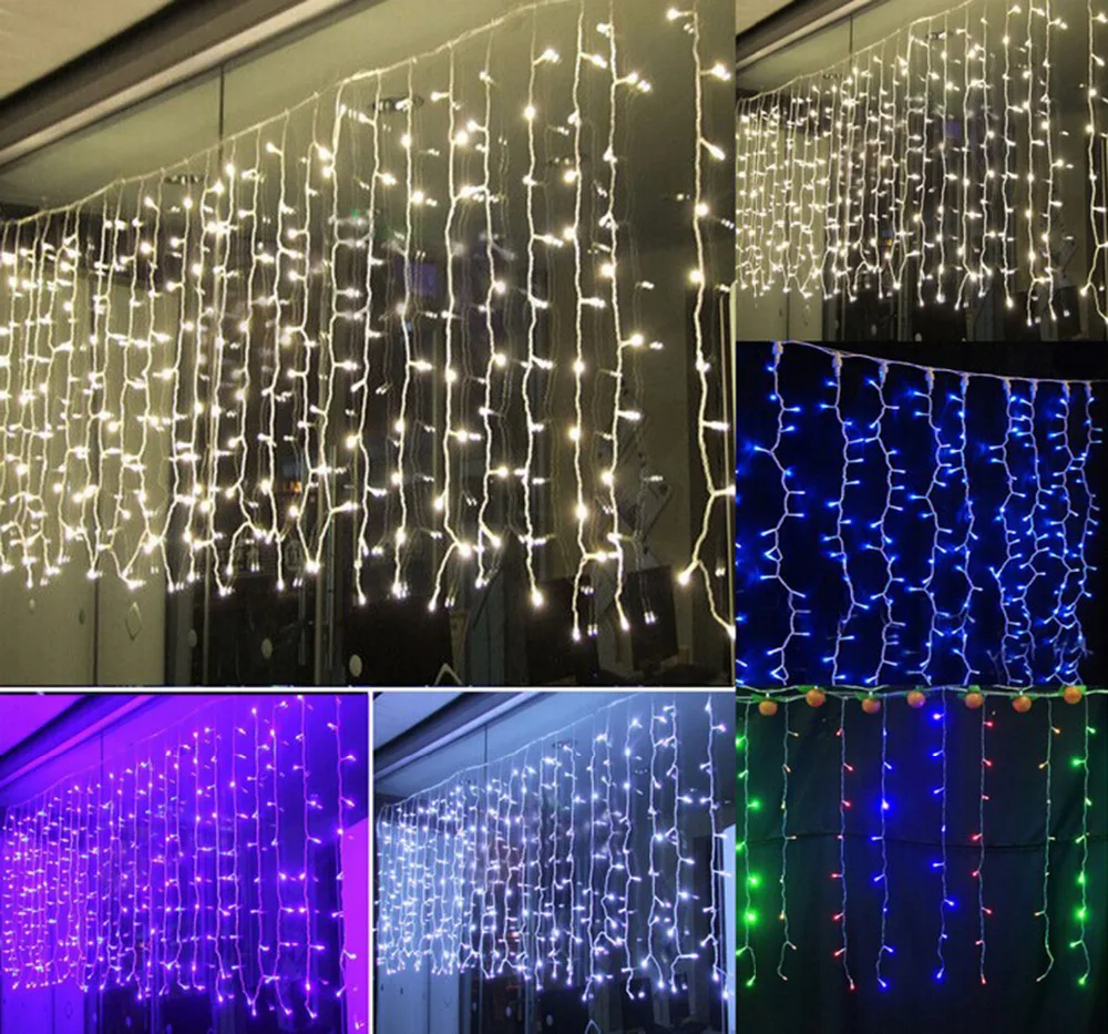 String lights Curtain 6*3 600 LED Icicle Lights, Fairy Indoor Starry