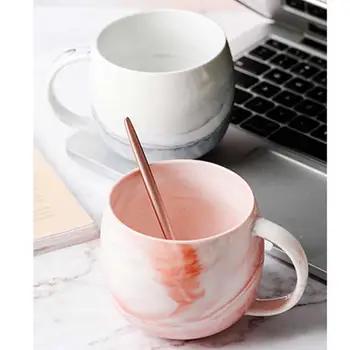 

Marble Pattern Coffee Cup Creative Ceramic Simple Couple Mug Water Cup Unglazed Household Milk Breakfast Cup