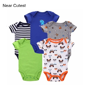 

Near Cutest 5pcs/lot Newborn Baby Romper Body Similar Baby Boy Girl Clothing 100% Cotton Short Sleeve Bebe Clothes