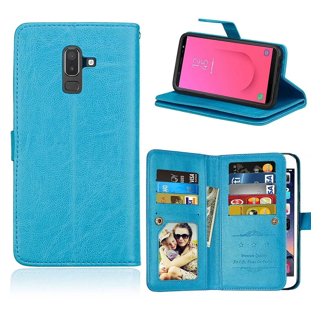 50 шт./лот Crazy horse 9 Карта+ фоторамка высококачественный чехол для Samsung Galaxy J2 Pro J3 J4 J6 J7 J8 J7 Duo кожаный чехол