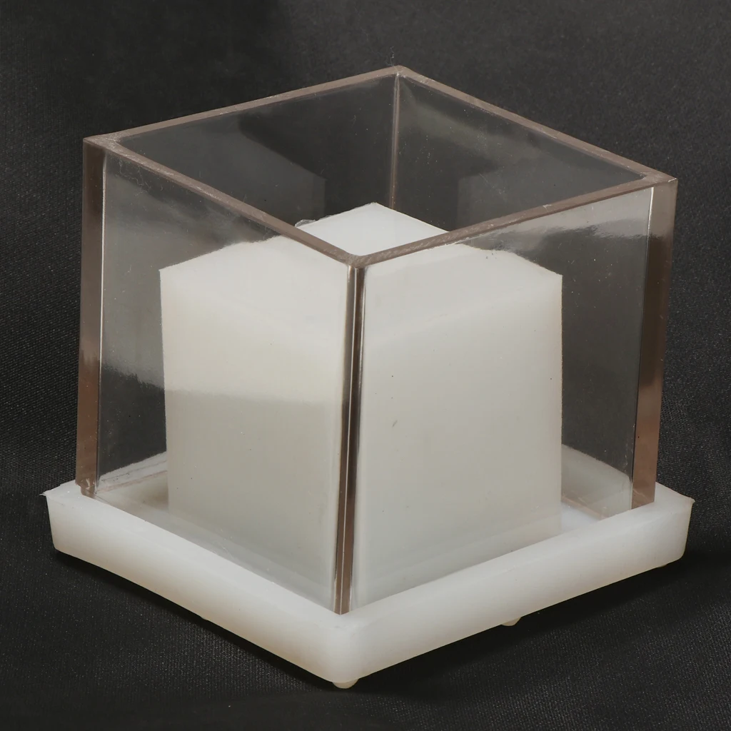 Hollow Cube Candle Making Mould DIY Handmade Aromatherapy Candle Scented Candle Mold Dried Flower Mold Tealight Holder Container