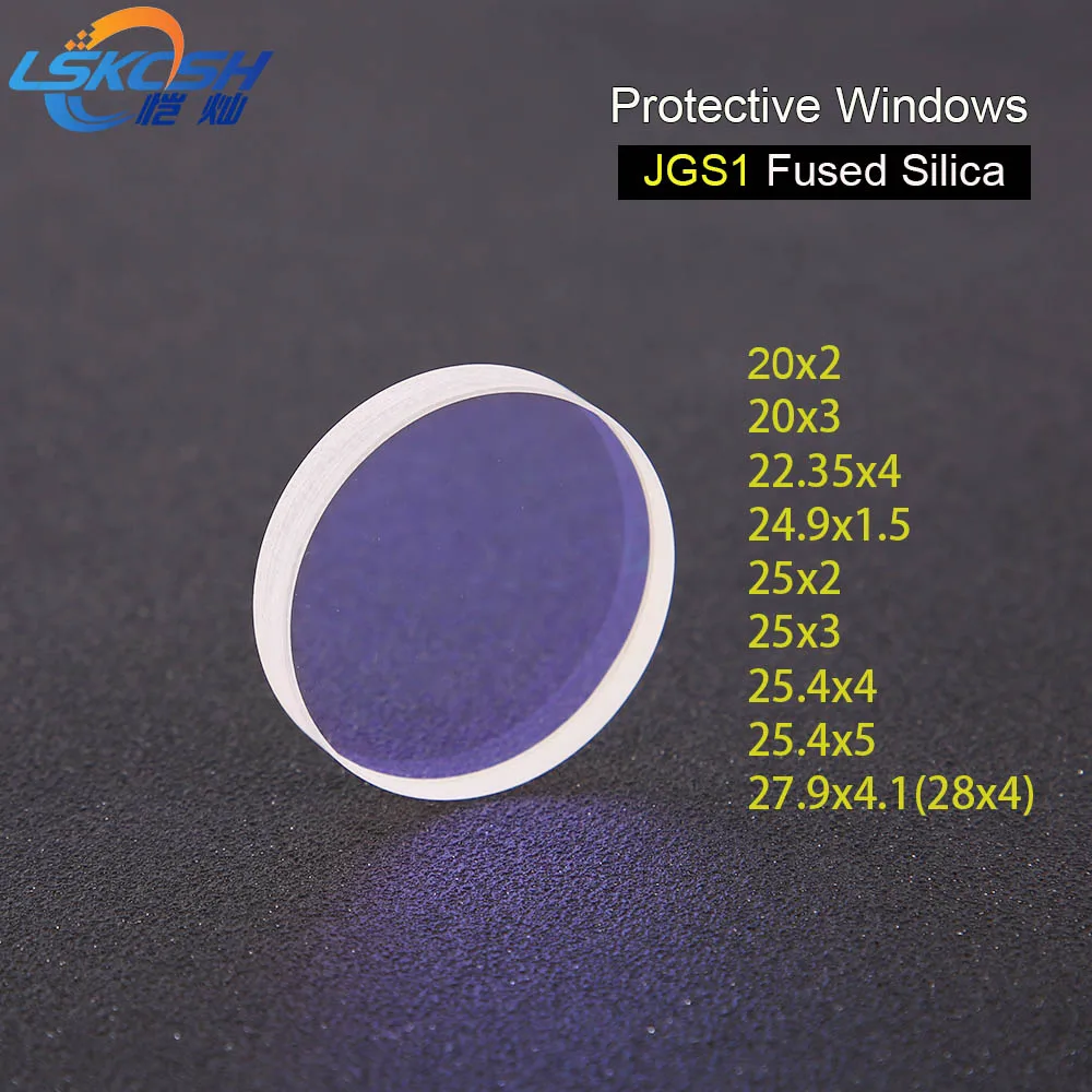 

LSKCSH 10pcs/lot Laser Protective Windows Dia.20 22.35 25 25.4 26.5 27.9 Quartz Fused Silica for Fiber Laser 1064nm 0-2000W