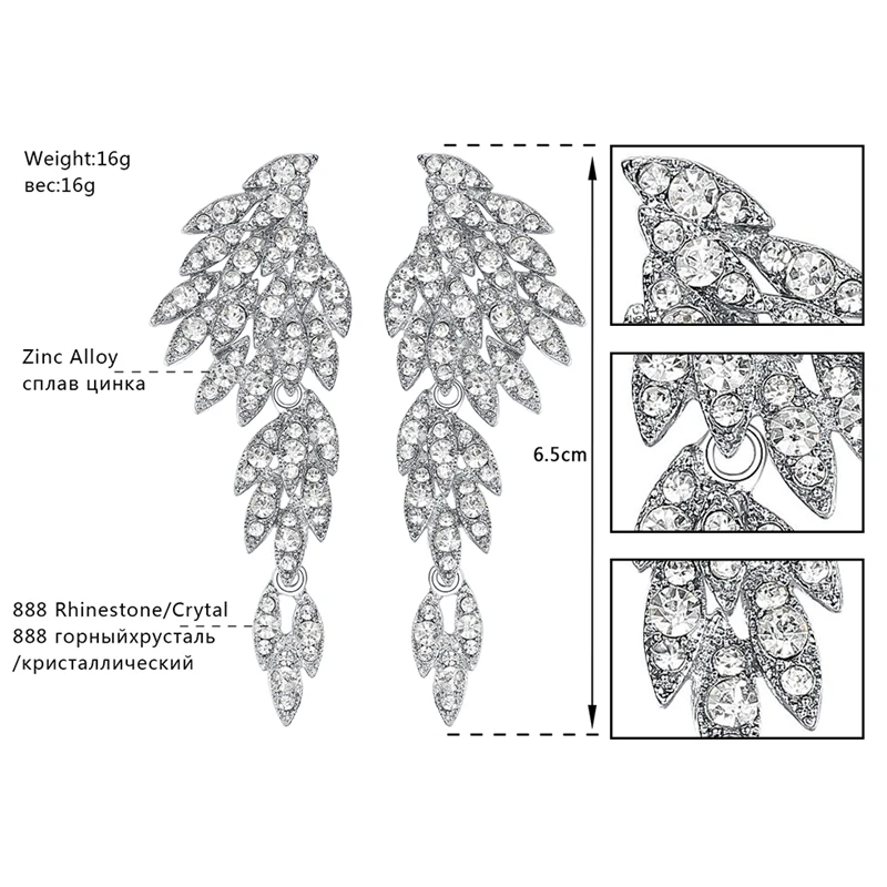 Mecresh серебряный цвет кристалл свадебные Висячие серьги для женщин Корейский Орел животных Свадебные серьги Женская мода ювелирные изделия EH209