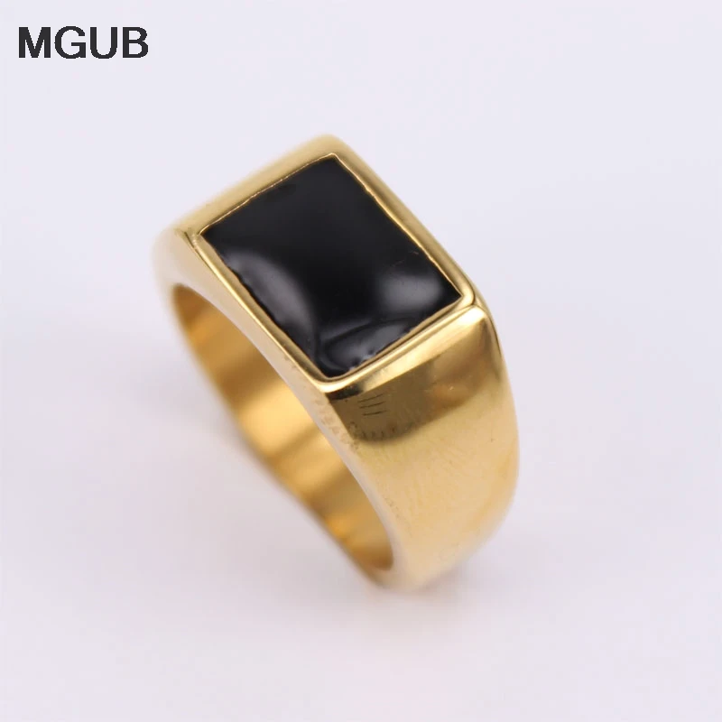 

gold color Black and bright men's simple ring 7#-11# code selection High quality stainless steel popular Free shipping 21