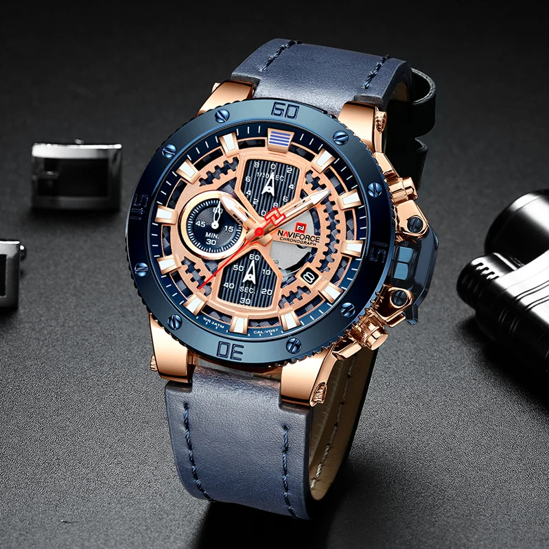 NAVIFORCE Top Men Watches Luxury Brand Men's Quartz Hour Analog LED Sports Watch Men Army Military