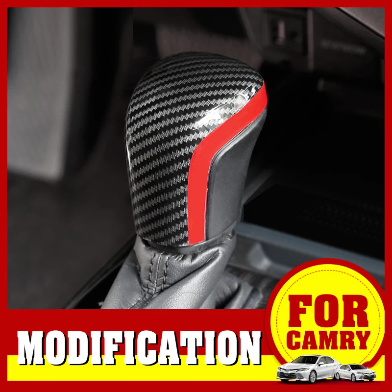 

Modification Car Styling ABS Plastic Gear Shift Knob Head Cover Trim Decoration Sticker For Toyota Camry 2018 Interior Accessori