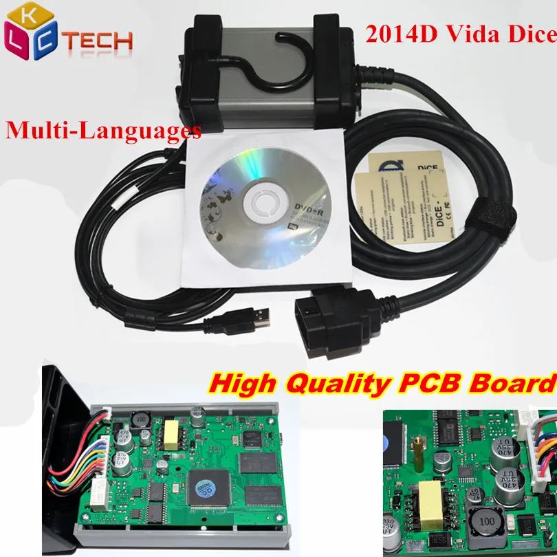 

Russion Stock!! Full Chip Vida Dice PRO 2014D Multi-Language Dice Pro+ Pro Green Board Full Function Diagnostic Scanner Tool