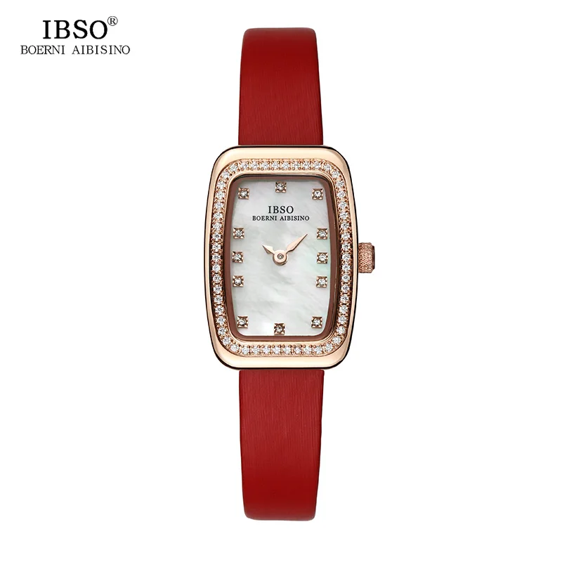 Koop IBSO Nieuwe Rechthoekige Ontwerp Quartz Horloge Vrouwen Fashion Shell Dial Vrouwen Horloges 2018 Crystal Diamond Dames Horloge Montre Femme