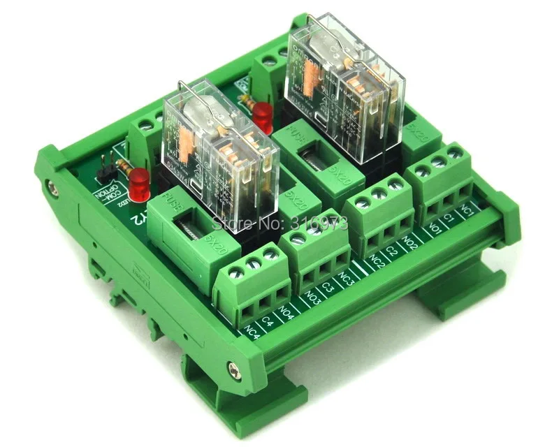 bobine 5V. Electronics-Salon Montage sur rail DIN 2 modules dinterface de relais de puissance SPDT relais 10A