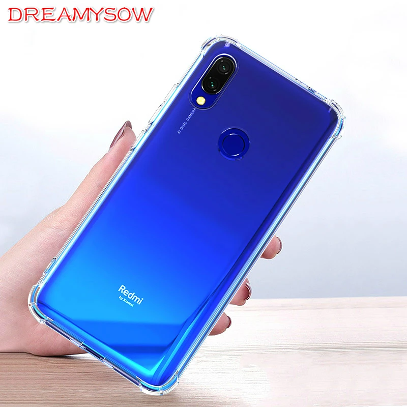 

Case For Xiaomi Redmi 7 Redmi Note7 Phone Protection Transparent Clear Case Shockproof Anti fall Luxury Silicone Cover Shell Bag