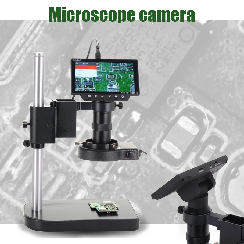 5 Inch Screen 16MP 1080P 60FPS HDMI USB & WIFI Digital Industry Microscope Camera +Table Stand +100X C-mount Lens +40 LED Light |