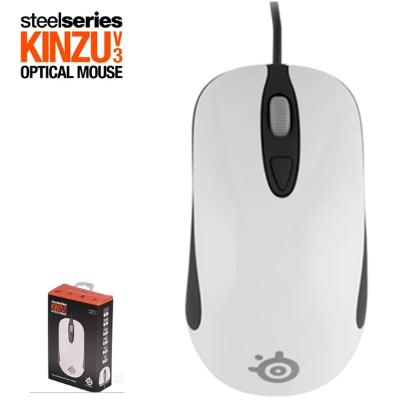 Оригинальная оптическая игровая мышь Steelseries Kinzu V3 2000 dpi USB Проводная мышь Steelseries - Цвет: Белый