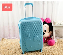 High quality 14 20 24 28 inches abs hello kitty female travel luggage sets,pink trolley luggage,women green suitcase on wheel
