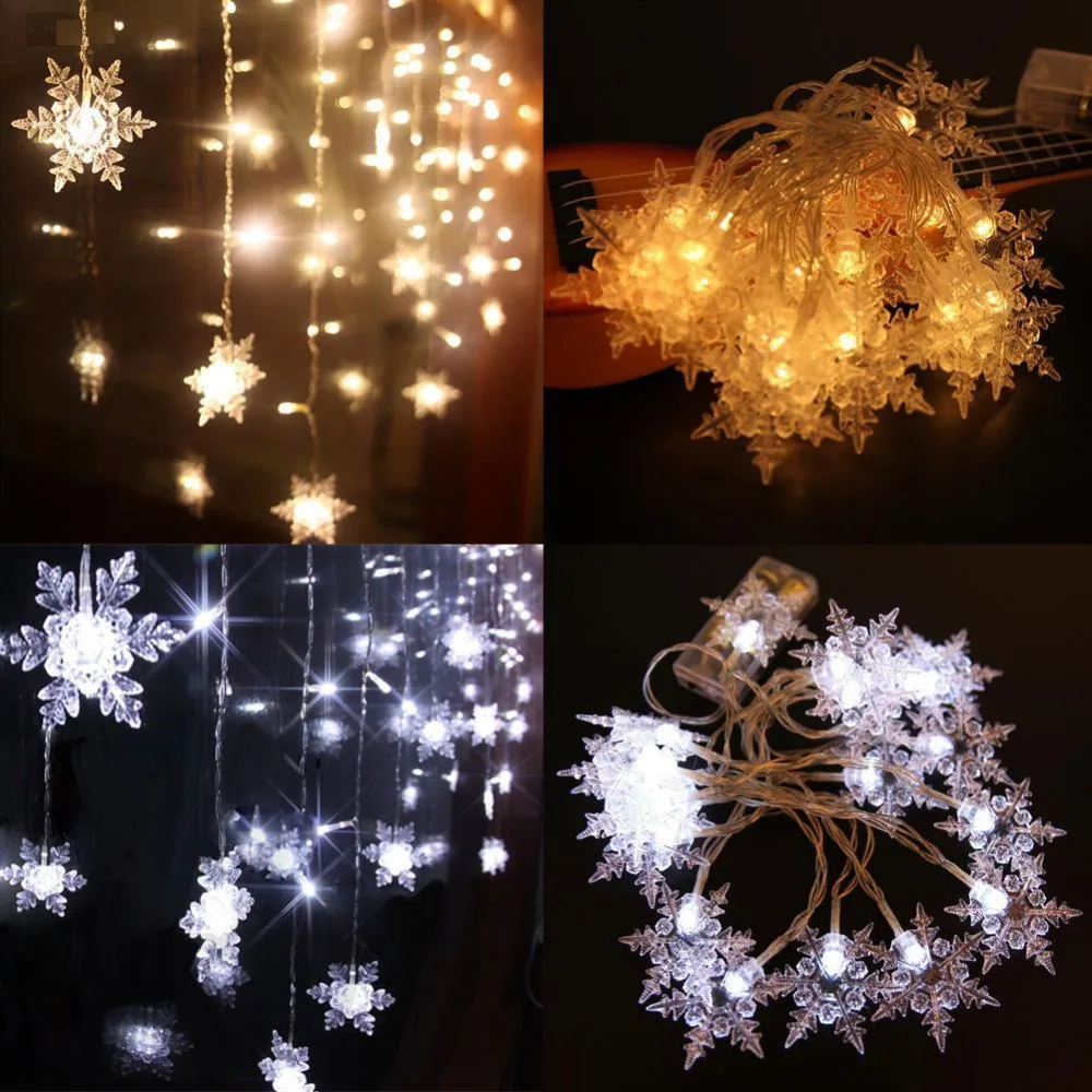 

Jiaderui 2M 20LED Christmas New Year Snowflake String Fairy Lights Wedding Party Garden Christmas Lights Outdoor Decor Lights