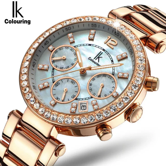 Ik Colouring Best Brand New Fashion Diamond Watch Women Multifunction Full Steel Jewelry Dress OL Women Watches kol saati Ik Colouring Best Brand New Fashion Diamond Watch Women Multifunction Full Steel Jewelry Dress OL Women Watches kol saati