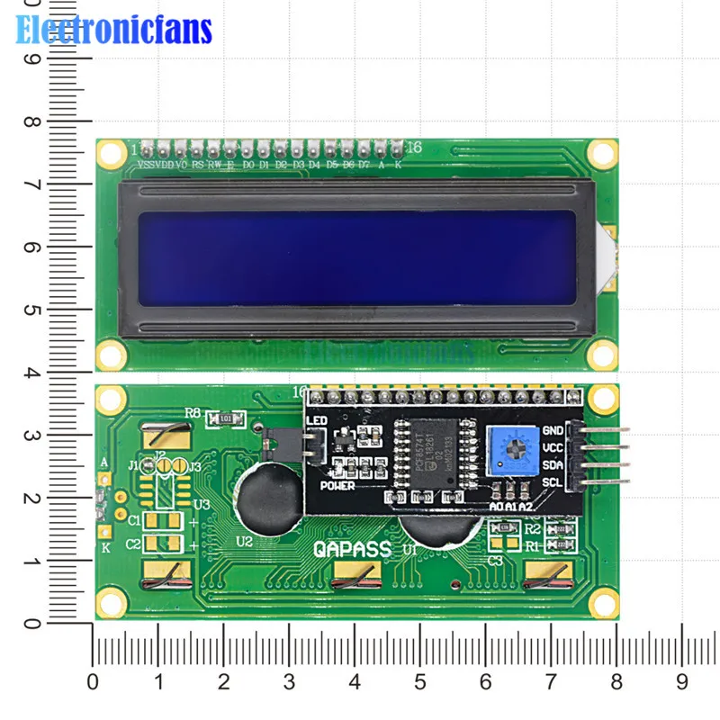 1602 16X2 16x2 персонажа цифровой модуль lcd доска синий Подсветка Дисплей межсоединений интегральных схем I2C TWI последовательный интерфейс SPI 5V для Arduino
