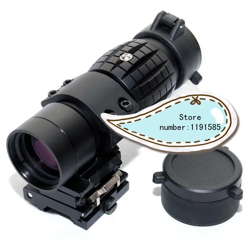 Hunting 3X Magnifier Sniper Airsoft Rifle Scope Sight with QD Flip To