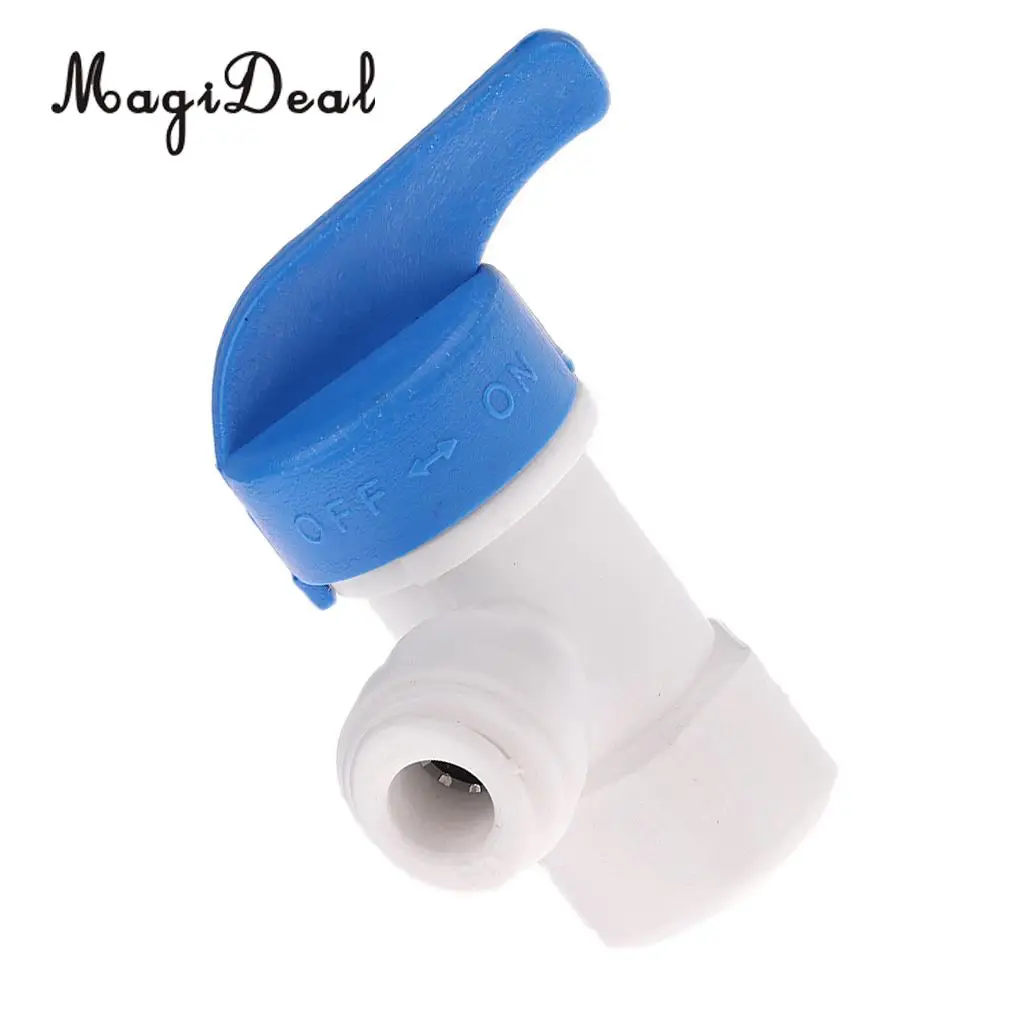 Magideal Plastic 1/4 'OD Tube Ball Valve Quick Connect Straight Fitting for RO Water Applied to Housing in Line Filters