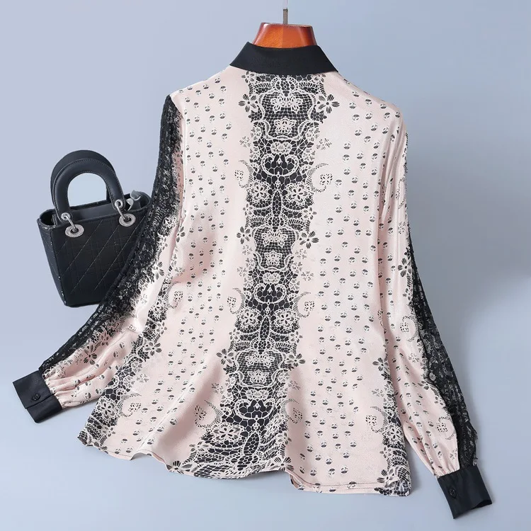 Estilo Cuerno Europeo 2019 Color Americano Nuevo Puro Primavera Mujeres De El Moda Manga Camisa Y w7wa8p