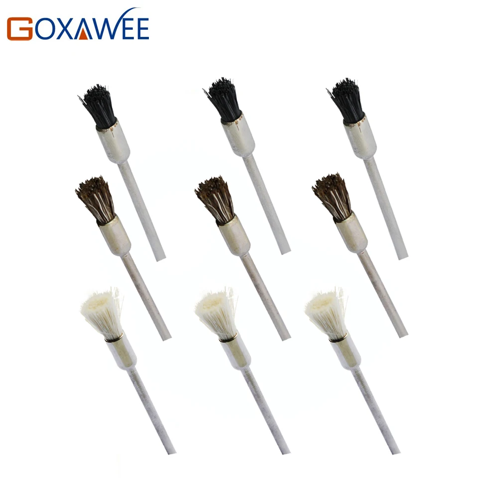 GOXAWEE 100 шт. абразивная щетка щетина из козьей шерсти колесо для Dremel аксессуары