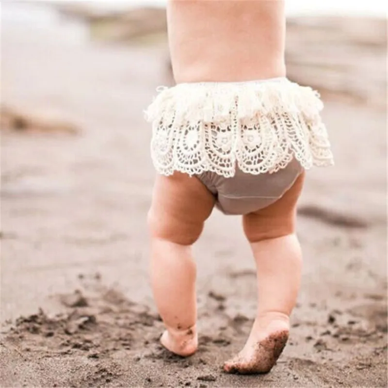 

Stylish Baby Girls Clothes High Waist lovely Geometry Lace Tassels Ruffle cotton casual Bloomers summer Shorts one pieces