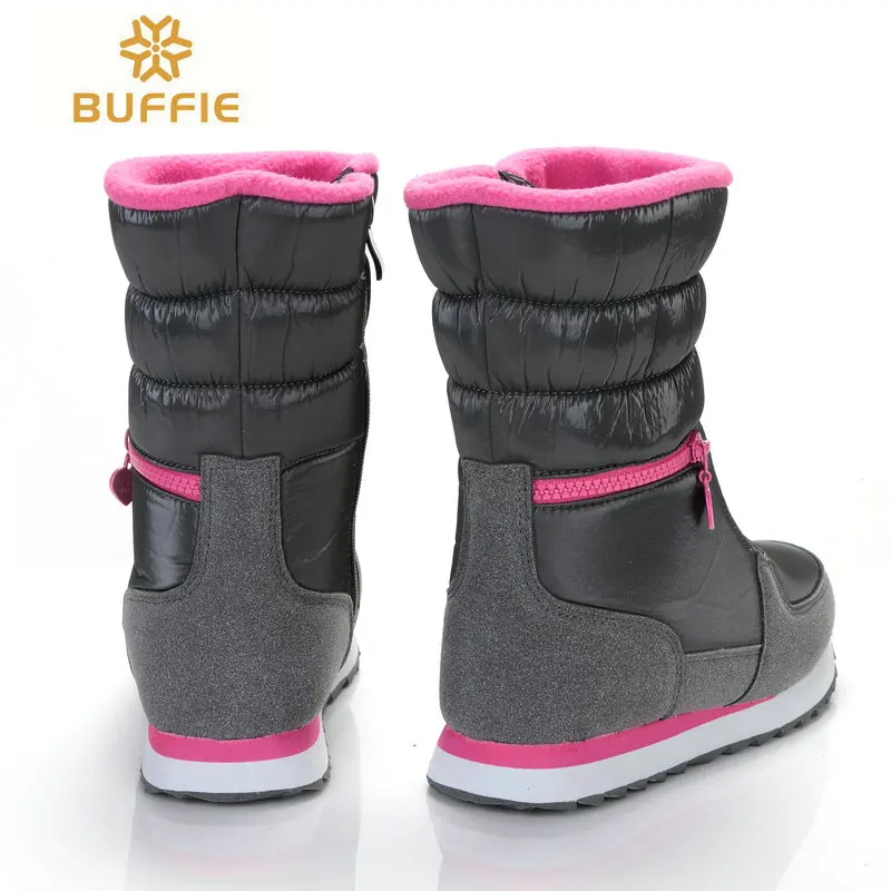 Новые стильные женские зимние ботинки; красивые брендовые ботинки Buffie; Водонепроницаемая Высококачественная однотонная зимняя обувь;