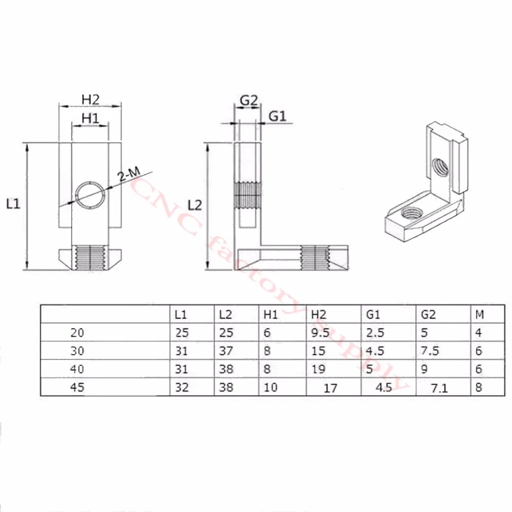 10 шт./лот черный l-образный внутренний угловой шарнирный кронштейн с винтом и гаечным ключом для 3030 4040 алюминиевый экструзионный профиль