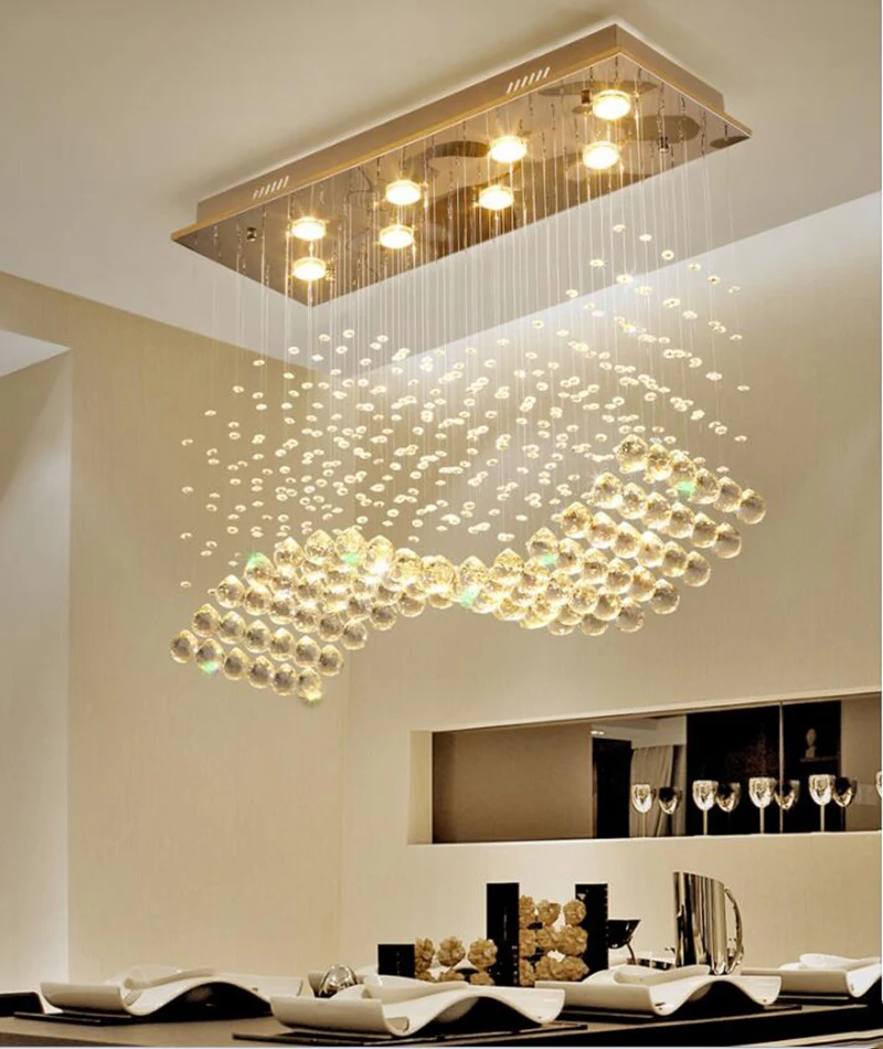 Современный светодиодный светильник прямоугольной формы для гостиной K9, хрустальные люстры, Светильники для кафе, офиса, помещений, дома, светильник