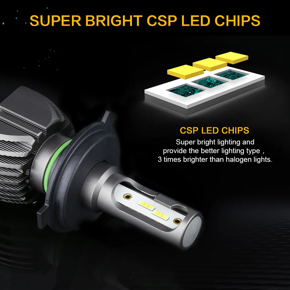 Zdatt H4 LED H7 светодиодные фары H11 лампы H8 H9 HB3 9005 HB4 9006 CSP безвентиляторный огни