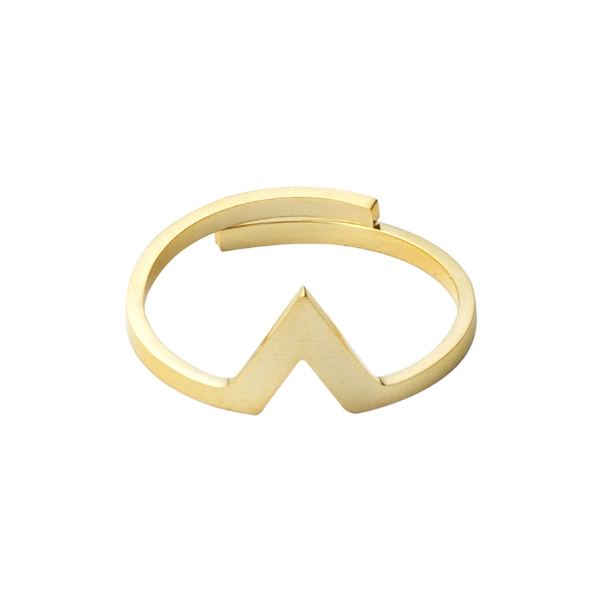 Великолепная сказка известная марка ювелирных изделий Нержавеющая сталь Регулируемый кольцо лакомство Chevron V Форма миди Кольца для Для женщин свадебный подарок