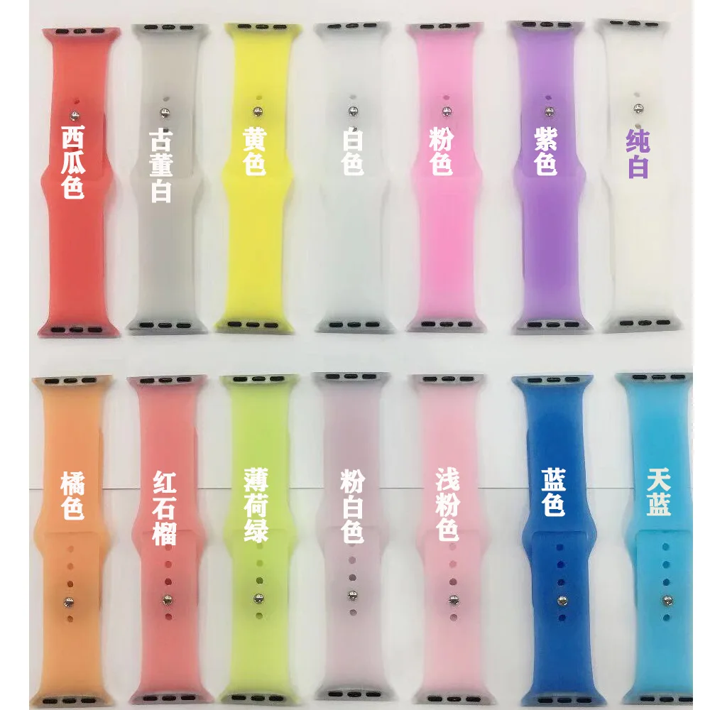 soft Silicone Sports Band for Apple Watch 4 3 2 1 38MM 42MM Bands Rubber Watchband Strap for Iwatch series 4 40mm 44mm