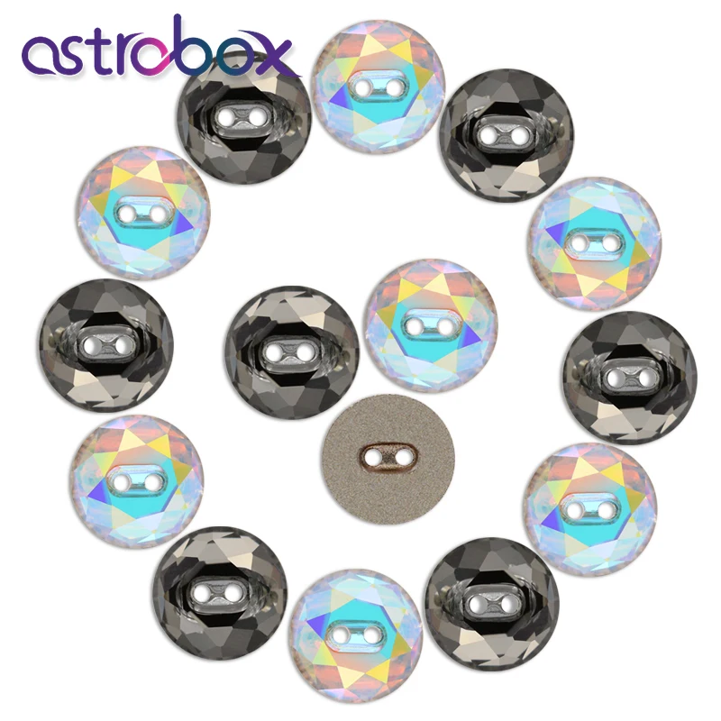 Astrobox 5pcs 12mm K9 glass type Round Rhinestones crystal buttons Fabric Decorating/ Apparel Sewing buckle Accessory