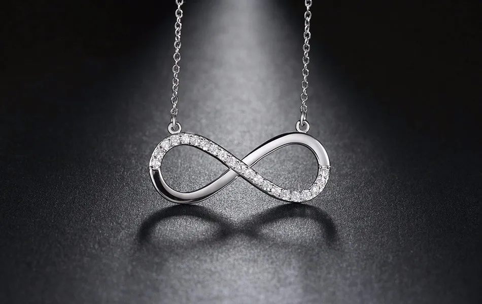 ORSA JEWELS 2017 AAA Brilliant Austrian CZ Infinity Pendant Silver Color Necklace for Women/Lover Fashion Jewelry Gift ON112 29