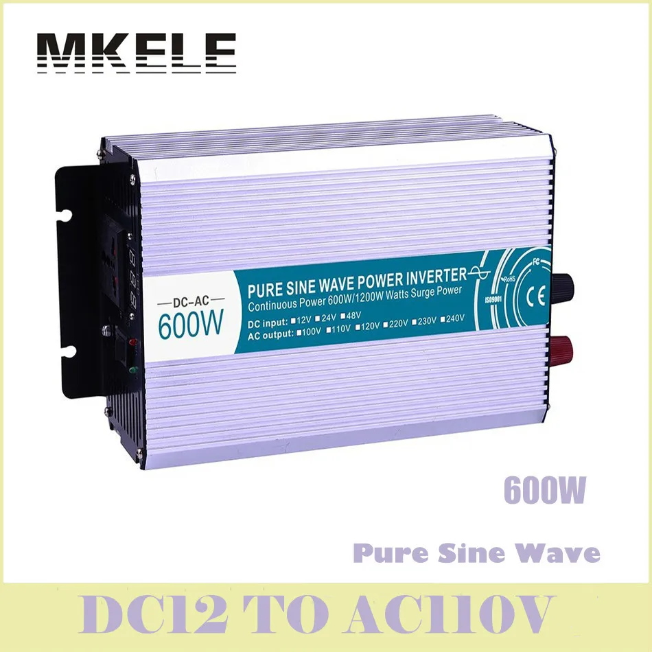 

MKP600-121 600w Pure Sine Wave Power Inverter 12v To 110v Voltage Converter Solar LED Digital Display China