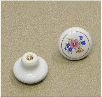 Ceramic Round Single Hole Pull Knobs Cupboard Drawer Pull Kitchen Cabinet Door Wardrobe Furniture Hardware Handles