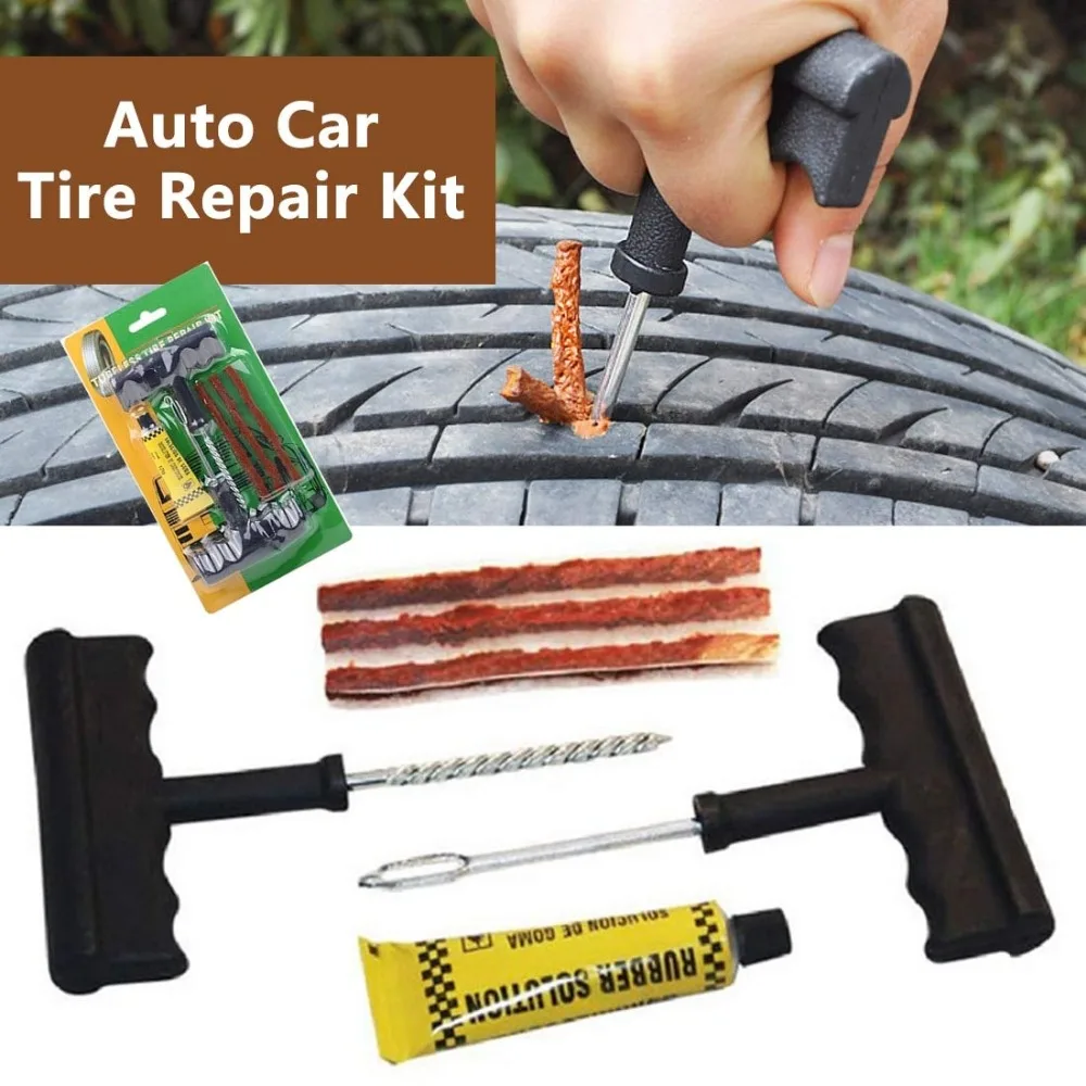  Car Tire Repair Kit - Car Tire Repair Tool Kit For Tubeless Emergency Tyre Fast Puncture Plug Repai