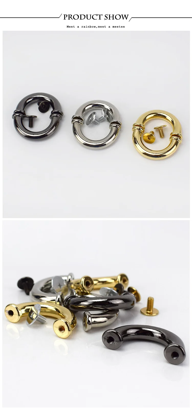 10/20pcs15mm металлическими пряжками DIY сумки из кожи крокодила ремень Вешалки украшения одежды аппаратных аксессуаров BD302